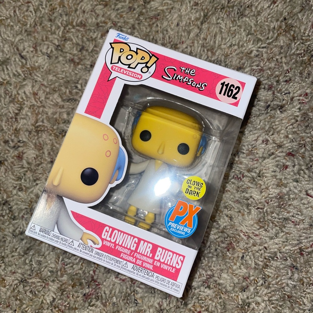 Simpsons Mr. Burns GLOW PX exclusive funko Pop NWT